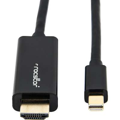 Rocstor 6FT Mini Displayport to HDMI M/M 4KX2K 30HZ Cable Black