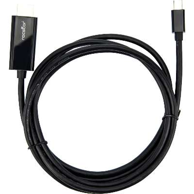 Rocstor 6FT Mini Displayport to HDMI M/M 4KX2K 30HZ Cable Black