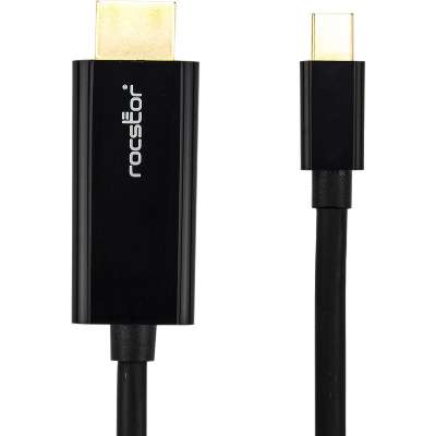 Rocstor 6FT Mini Displayport to HDMI M/M 4KX2K 30HZ Cable Black