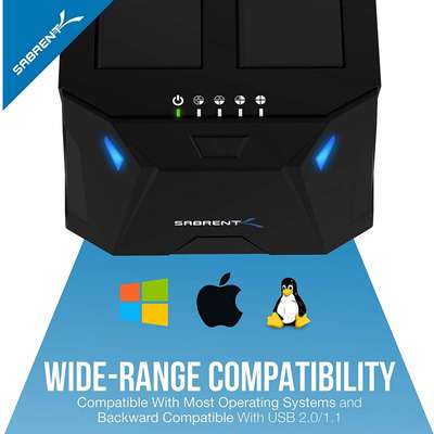 Sabrent 20-pack 2.5 inch/3.5 inch SATA to USB 3.0 Dual Docking Station/Cloner