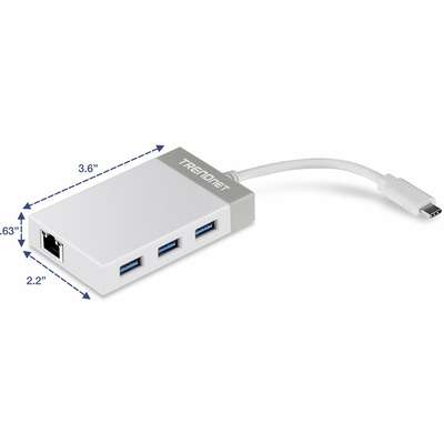 TRENDnet USB-C to Gigabit Ethernet Adapter + USB Hub
