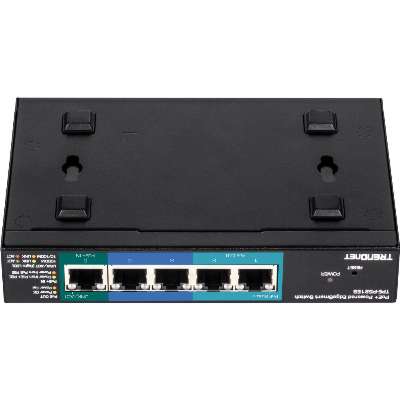 TRENDnet 5-Port Gigabit PoE+ Powered EdgeSmart Switch with PoE Pass-Through (15W)