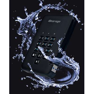 iStorage 500GB diskAshur2 USB 3.1 Secure Portable encrypted Hard Drive - Phantom Black