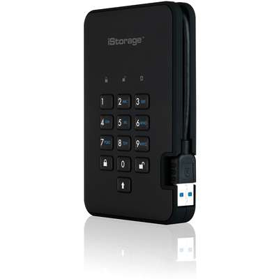 iStorage 1TB diskAshur2 USB 3.1 Secure Portable Encrypted Hard Drive - Phantom Black