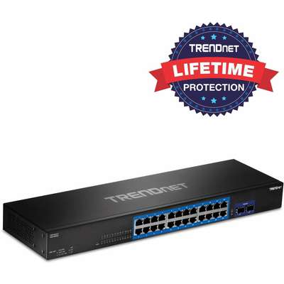 TRENDnet 24-Port Gigabit Switch with 2x10G SFP+ Slots