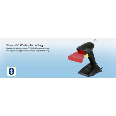 Adesso Bluetooth Spill Resistant Antimicrobial 2D Barcode Scanner with Charging Cra