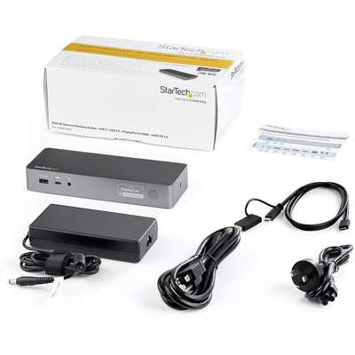 StarTech.com USB-C & USB-A Hybrid Dock with 100W PD - Dual 4K 60Hz HDMI / DP