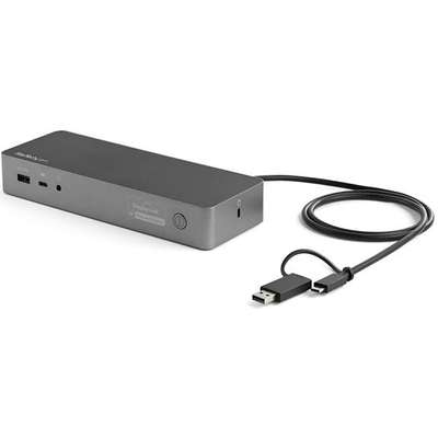 StarTech.com USB-C & USB-A Hybrid Dock with 100W PD - Dual 4K 60Hz HDMI / DP