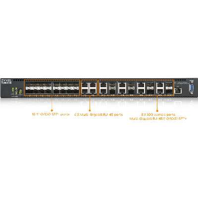 Zyxel XS3800-28-4 Port Multi-Gigabit 1G/2.5G/5G/10G-Base-T with 16 Port 10G SFP+ with 8