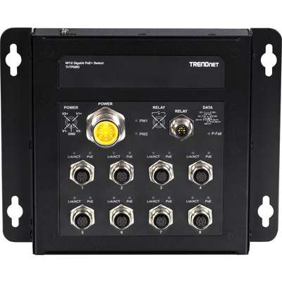 TRENDnet 8-Port Industrial EN50155 M12 Gigabit PoE+ Railway Switch