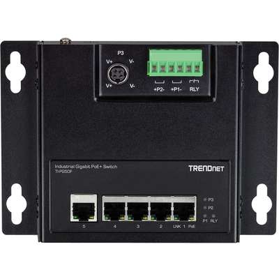 TRENDnet 5-Port Industrial Gigabit PoE+ Wall-Mounted Front Access Switch