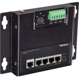 TRENDnet 5-Port Industrial Gigabit PoE+ Wall-Mounted Front Access Switch