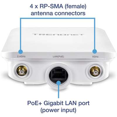 TRENDnet 5dBi Wireless AC1200 Outdoor PoE+ Omni Directional Access Point