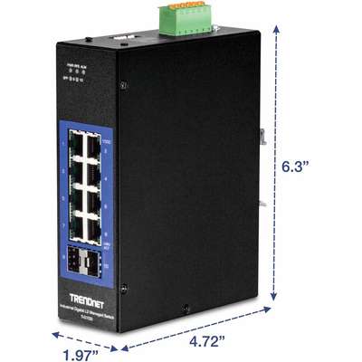 TRENDnet 10-Port Industrial Gigabit L2 Managed DIN-Rail Switch