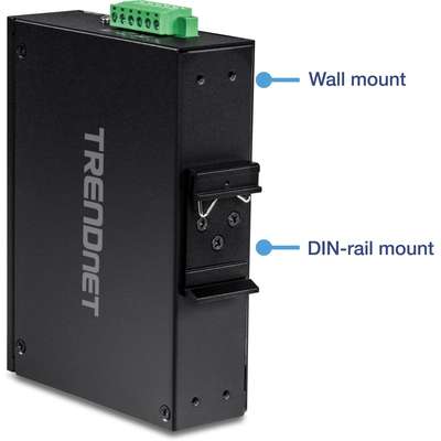 TRENDnet 8-Port Industrial Fast Ethernet PoE+ DIN-Rail Switch
