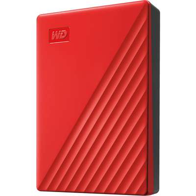 Western Digital WD 4TB My Passport Portable External Hard Drive, Red