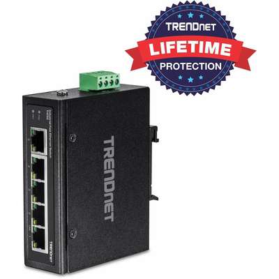 TRENDnet 5-Port Industrial Fast Ethernet DIN-Rail Switch