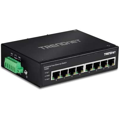 TRENDnet 8-Port Industrial Fast Ethernet DIN-Rail Switch