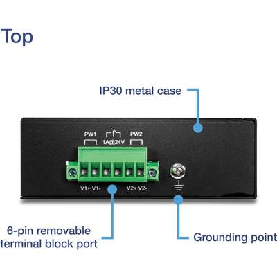TRENDnet 8-Port Industrial Fast Ethernet DIN-Rail Switch