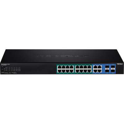 TRENDnet 20-Port Gigabit Web Smart 370W PoE+ Switch 16xPoE/4xShared Gigabit