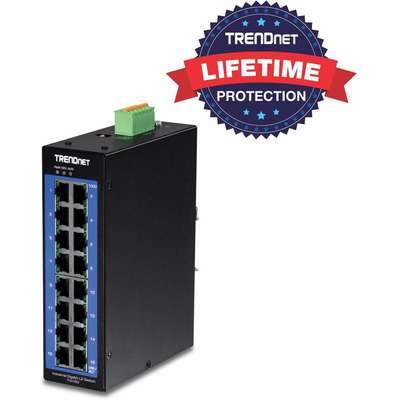 TRENDnet 16-Port Industrial Gigabit L2 Managed DIN-Rail Switch