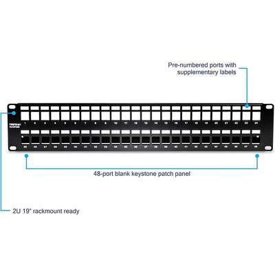 TRENDnet 48-Port Blank Keystone Shielded Patch Panel