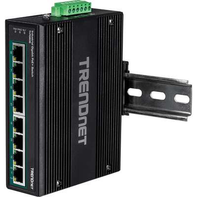 TRENDnet 8-Port Industrial Gigabit PoE+ DIN-Rail Switch (24 - 56V)