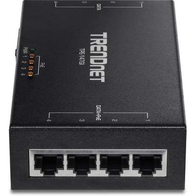 TRENDnet 65W 4 Port Gigabit PoE+ Injector