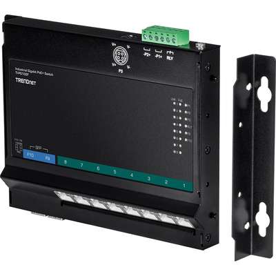TRENDnet 10-Port Industrial Gigabit PoE+ Wall-Mount Front Access Switch