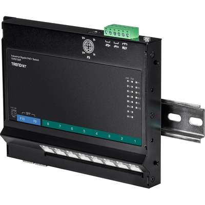 TRENDnet 10-Port Industrial Gigabit PoE+ Wall-Mount Front Access Switch