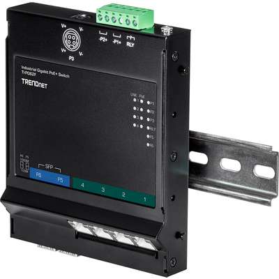 TRENDnet 6-Port Industrial Gigabit PoE+ Wall-Mounted Front Access Switch