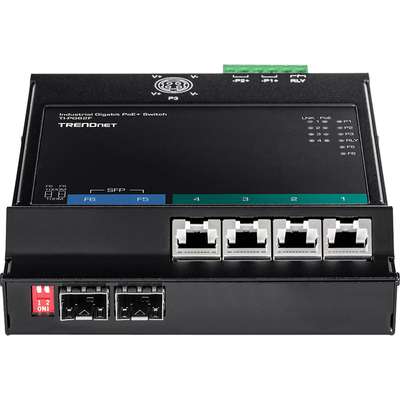 TRENDnet 6-Port Industrial Gigabit PoE+ Wall-Mounted Front Access Switch