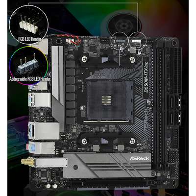 ASRock Inc Asrock MB B550M-ITX AC AMD AM4 Ryzen B550 MAX64GB DDR4 Mini-ITX