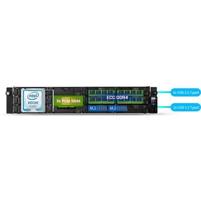 Asustor Rackmount 12-Bay NAS Intel Xeon 4C CPU 8GB DDR4 2 M.2 Slots