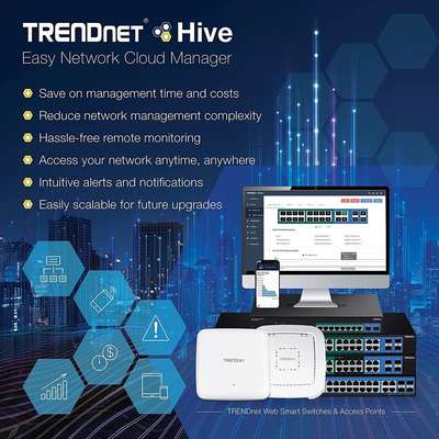 TRENDnet 28-Port Gigabit Web Smart PoE+ Switch with 10G SFP+ slots