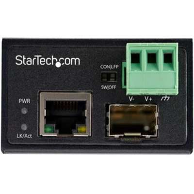 StarTech.com Industrial Fiber to Ethernet Media Converter 100mbps SFP to RJ45
