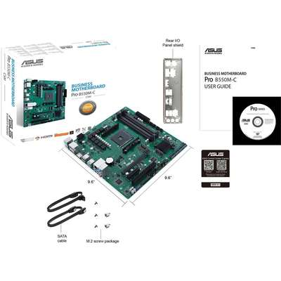 Asus MB Pro B550M-C CSM AMD AM4 RYZEN5000 4000G 3000 B550 128GB DDR4 Micro ATX