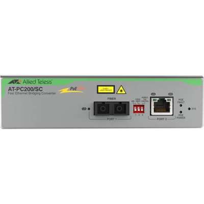 Allied Telesis TAA 10/100TX-100FX/SC PoE+ Media Converter Universal PSU