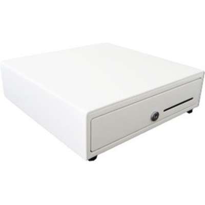 APG Cash Drawer Vasario Cashdrwr 1313 White 24V 4 Bill 4 Coin Till CD-101A Cable Incl