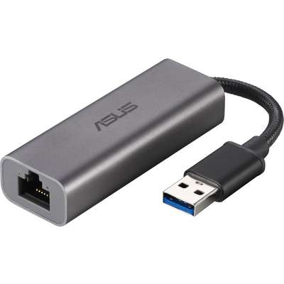 Asus Network USB-C2500 USB Type-A 2.5G Base-T Ethernet Adapter with backward