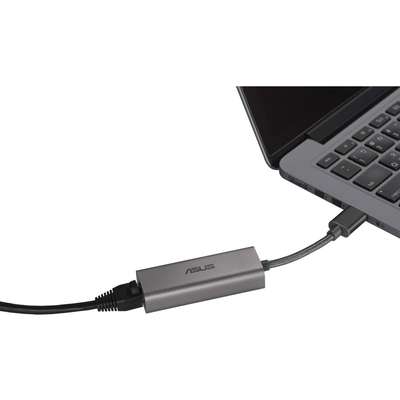 Asus Network USB-C2500 USB Type-A 2.5G Base-T Ethernet Adapter with backward