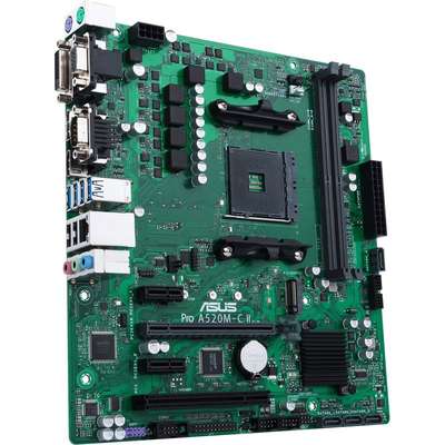 Asus MB Pro A520M-C II CSM AMD AM4 RYZEN5000 4000 3000 A520 DDR4 HDMI DP MATX