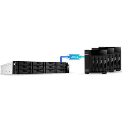 Asustor Lockerstor 12-Bay Rackmount NAS Quad-Core 8GB 2.5GBE USB 3.2 2PSU