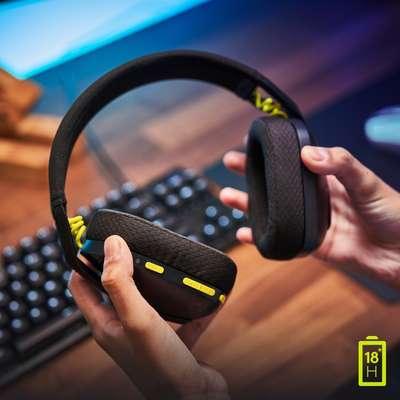 Logitech G435 Ultra-light Wireless Bluetooth Gaming Headset (Black and Neon Yellow)