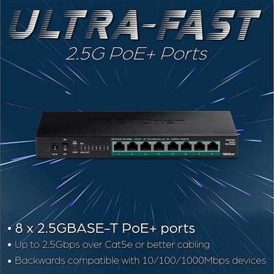 TRENDnet 8-Port Unmanaged 2.5G PoE+ Switch