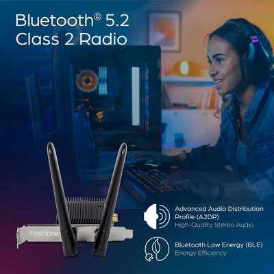 TRENDnet AX3000 Wireless Dual Band & Bluetooth 5.2 (Class 2) PCIe Adapter