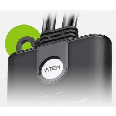 ATEN 2-Port USB FHD HDMI Cable KVM with Remote Port Selector