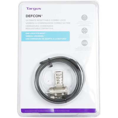 Targus DEFCON Ultimate Universal Resettable Combination Lock Retail Si