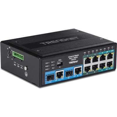 TRENDnet 10-Port Industrial Gigabit PoE++ DIN-Rail Switch