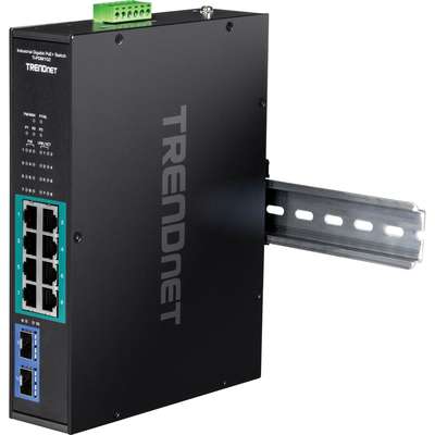 TRENDnet 10-Port Industrial Gigabit PoE+ DIN-Rail Switch -20 65C (-4 149F)